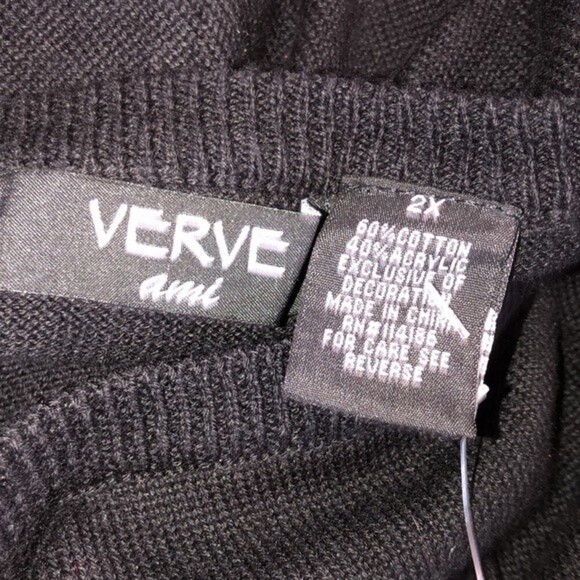 Verve Ami black knit sweater size 2X new with tags - Picture 5 of 6